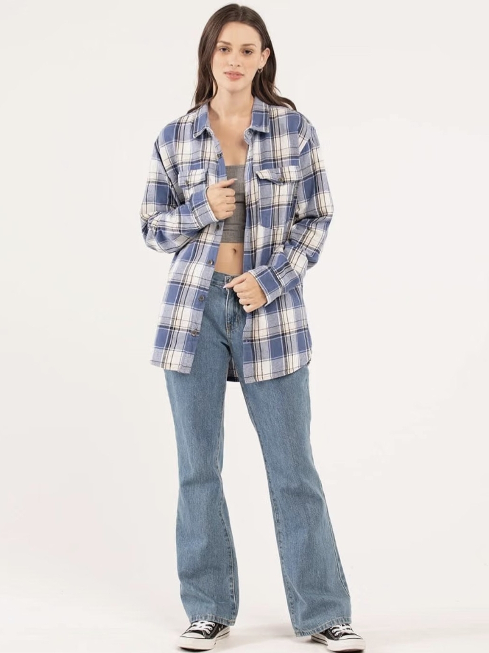 Roxy Flannel Button Top